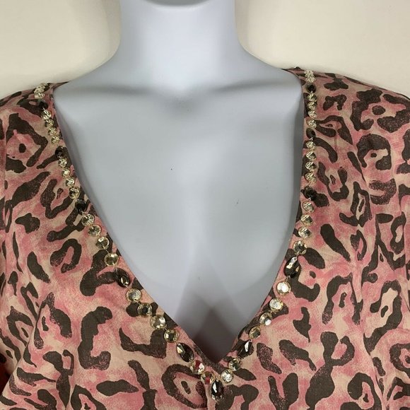 Ludi Beach Cover Up Summer Kimono V Neck Bejeweled - Picture 4 of 7